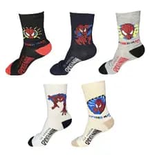 Kit 3 Pares Meia infantil Juvenil Menino Marvel Homem Aranha Batman Personagens Estampada