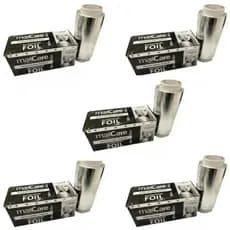 Kit 5 Rolo Papel Alumínio 50 Metros Para Mechas Cabeleireiro Profissional