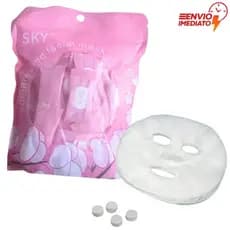 Kit 50 Máscara Desidratada Comprimido Compactada