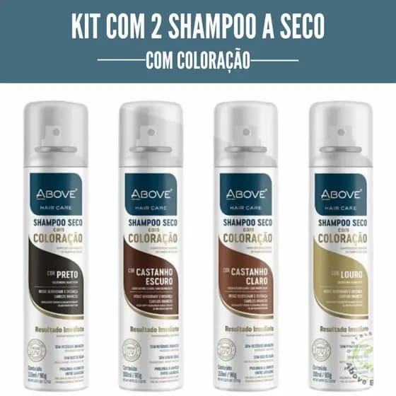 Kit Com 2 Shampoos A Seco Above Com Coloração 150ml