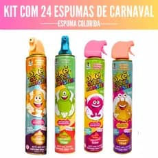 Kit 24 Espuminha Carnaval Coloridas Axé Color Monster 500 ML Com Gatilho R.9,99 cada