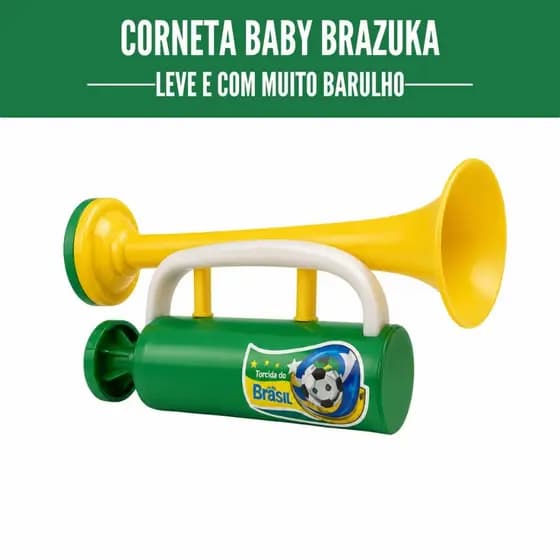 Corneta Baby Brazuka do Brasil Copa Do Mundo Buzina Festa Barulho Diversão