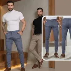 Calça Alfaiataria Masculina Sport Fino Tecido Luxo Moderna