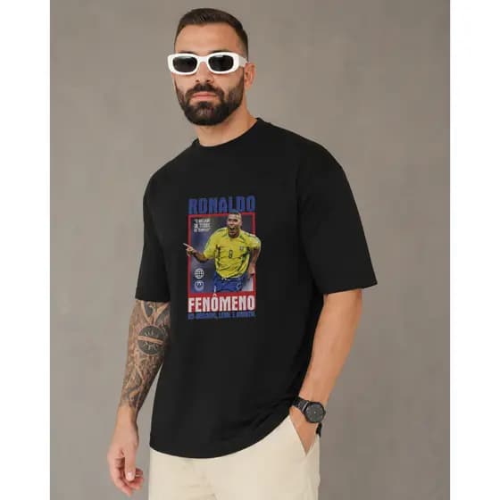 Camiseta Oversized Ídolos do Futebol Estampa Exclusiva Premium