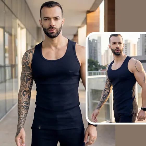 Regata Americana Canelada Algodão com Elastano Gringa Slim Premium