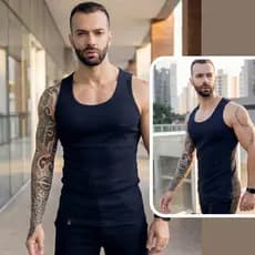 Regata Americana Canelada Algodão com Elastano Gringa Slim Premium