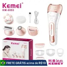 Kemei Depilador 6053 Feminino Elétrico, Barbeador Feminino, Perna Corpo Depilação Depilador KM 6053