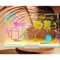 Luminária LED Escrever Abajur 3D  quadro de notas tela pra escrever decoração quarto sala casa em acrílico