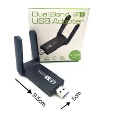Adaptador Wi-fi Dual Band 2-4G e 5G USB 3.0 5Ghz 1300Mbps 2 Antenas