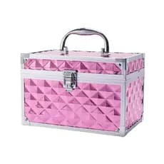 Maleta Organizadora de Maquiagem e Cosméticos com Espelho e Bandeja