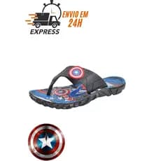 Sandália Chinelo Infantil Juvenil  Homem Aranha, Capitão America, ben 10, hot whells Masculino