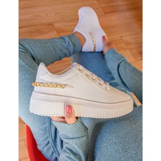 Tênis Feminino Leve Casual Chain Corrente