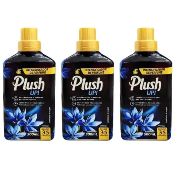 KIT COM 3 PLUSH UP AMACIANTE DE ROUPAS COM INTENSIFICADOR DE PERFUME VERTIGO 12X500ML