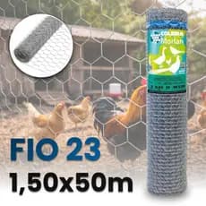 Tela Galinha 1,50x50m Morlan Tipo 2 Fio 23 Arame Zincado