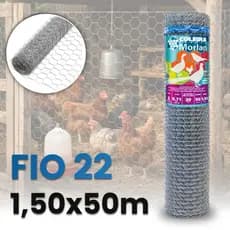 Tela Galinheiro Morlan Tipo 2 Fio 22 1,50x50m Para Cercamentos