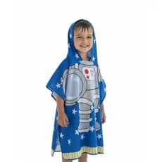 Poncho Toalha Infantil C/ Capuz 100% Poliéster | Secagem Rápida | Praia Piscina Natação | Unicórnio Astronauta
