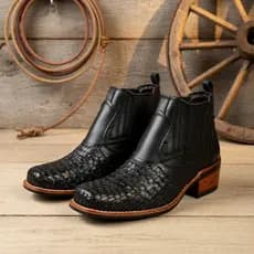 Bota Botina Masculina Country Couro Legítimo Rodeio Rustico