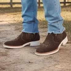 Botina Masculina Country Bota em Couro Rodeio Rural Cowboy