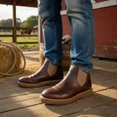 Butina Couro Botina Masculina Cano Médio Rural