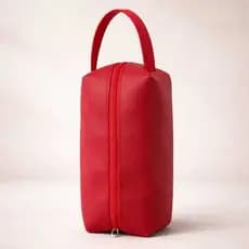 Necessaire Vermelha Média 22cm x 11cm – Bolsa Porta-Maquiagem, Higiene Pessoal em Sintético Unisex