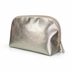 Necessaire Prata Pequena 13 cm x 20 cm Bolsa Organizadora, Prática, Elegante e Ideal para Dia a Dia