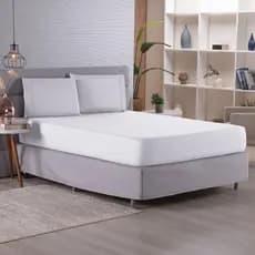 Kit Jogo de Lençol 3 Peças 400 Fios Cama Casal Queen Micropercal Ponto Palito - 8 Cores Disponíveis