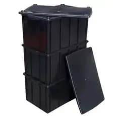 Caixa Plástica Organizadora 61 Litros Kit com 3 unidades