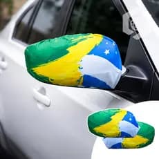 Par Bandeira do Brasil Retrovisor Carro Universal Ajustável