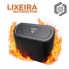 Mini Lixeira Portátil Automotiva Suspensa Lavável Com Tampa Automática Veícular