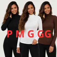 Blusa Blusinha Feminino Frio Manga Longa Feminina Gola Alta Segunda Pele Canelada Roupa Básica Moda Aconchegante Frio