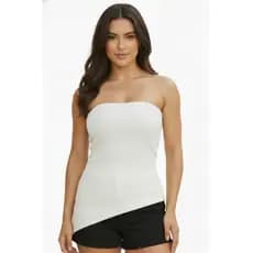 Blusa Blusinha Tomara que Caia COM BOJO Assimétrica Bata assimétrica Canelada Ribana Blogueira tendencia Roupas Feminina