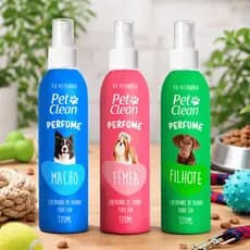 Perfume Colônia Cachorro Cão Spray 120ml Pet Clean Macho Fêmea Filhote Alta Fixação Higiene Pet Shop
