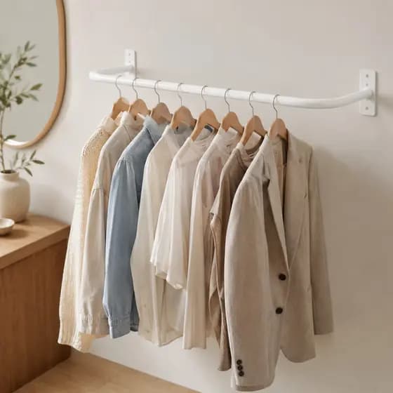 Arara De Roupas Cabide Parede 1 Metro Cabideiro Industrial Preto Suporte Roupas Closet Quarto Loja