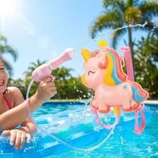Mochila Lançadora de Água Unicórnio - Brinquedo Verão Praia e Piscina