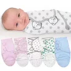 Cueiro Swaddle Ajustável com Velcro-Charutinho 100% Cotton para Recém-Nascido 70x62cm-Enxoval Perfeito