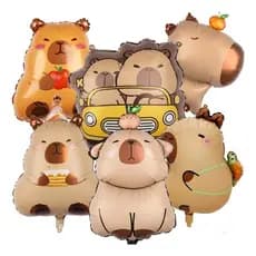 Kit C/ 6 Balão Metalizado Capivara Festa Decoração Enfeite 38cm/46cm-78cm