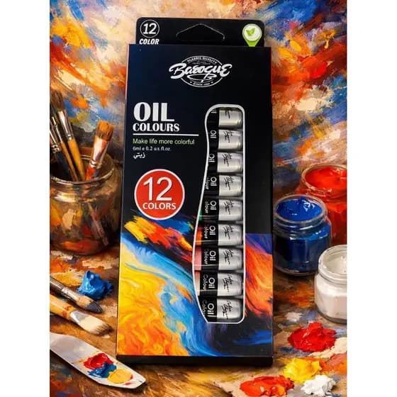 Kit Tintas Artístico 12 Cores-Acrílica/Oleo/Aquarela/Gouache(6ml) para Pintura em Várias Superfícies