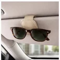 Suporte Porta Óculos para Carro Veicular – Clip em Couro PU
