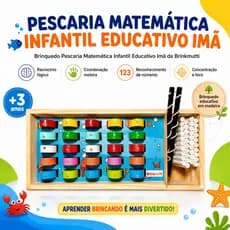Pescaria Magnetica - Brinquedo Educativo de Matematica Tabuada Pedagogico Numeros Brinkmutti