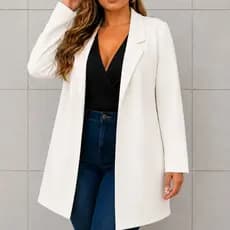Sobretudo Max Blazer Plus Size Neoprene Feminino Longo P Ao G3
