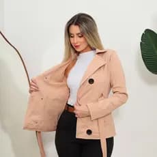Casaco moletom de Botões Feminino Subretufo Curto de Frio Oferta