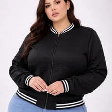 Jaqueta Bomber Plus Size Blusa Feminina Com Ziper Jaquetinha Inverno