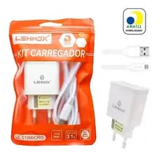 Kit 10 Carregador Com Cabo Usb-micro V8/ios/tipo-c