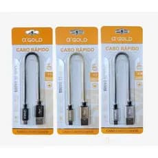 Cabo USB para  Micro USB  Curto Pequeno 24 Cm Turbo 3a Reforçado
