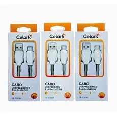 Kit 10  v8/iPhone / tipo-c  3.1A cabo de dados USB  com proteção robusta nas extremidades