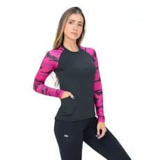 Camiseta Feminina Térmica Proteção Solar Praia Natação Verão 2023