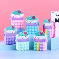 Bolsa Pop It Infantil De Silicone Sorvete