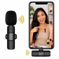 Microfone Lapela Sem Fio K9 Sem Fio Wireless Para iPhone iPad Lightning Redução de Ruído Profissional Vlog Gravacao Live