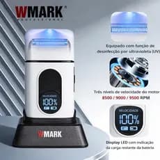 Máquina Shaver Wmark NG 8906 Display LED Metal Com Base Tampa Esterilizacao UV