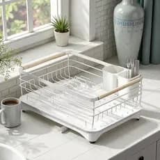 Escorredor Loucas Porta Talheres Base Coletora Antiderrapante Secagem Rapida Pia Design Moderno